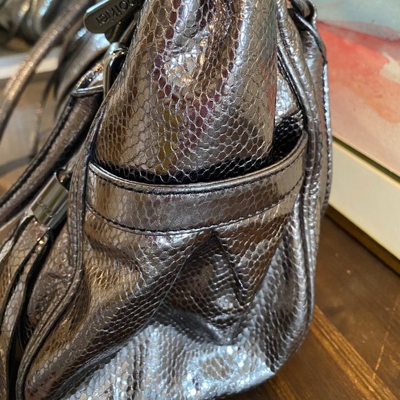 Botkier Jackie Pewter Snake Satchel Metallic Brand - Picture 9 of 15
